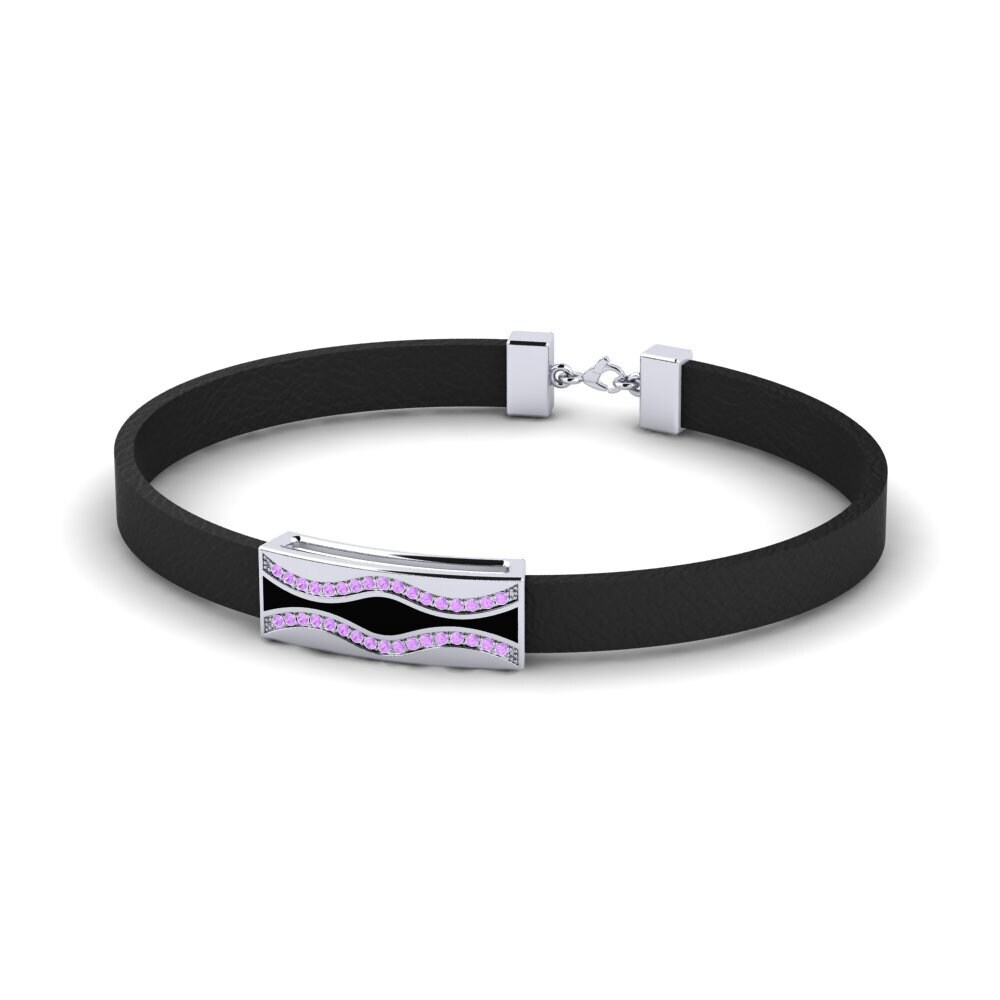 9ct White Gold Amethyst Men's Bracelet Vladislav