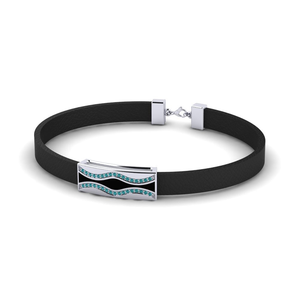 950 Palladium Blue Diamond Men's Bracelet Vladislav