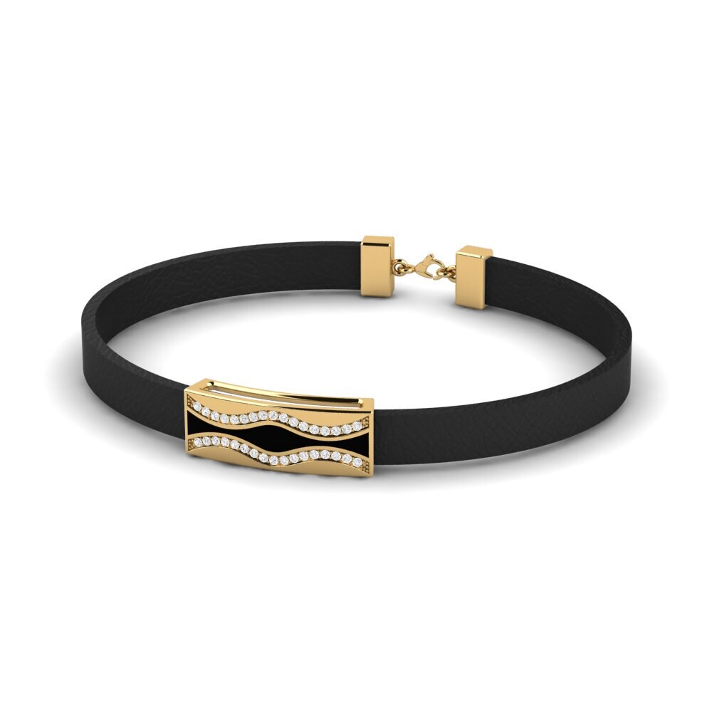 18ct Yellow Gold White sapphire Men's Bracelet Vladislav