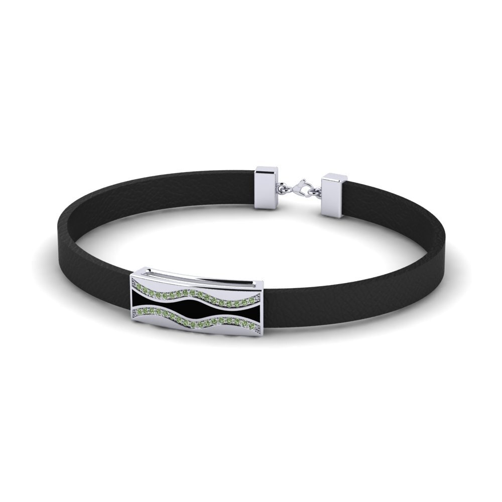 950 Palladium Green Diamond Men's Bracelet Vladislav