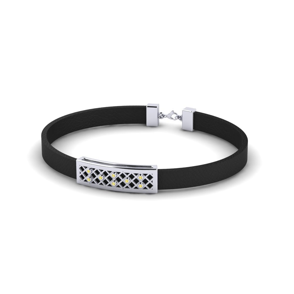 950 Palladium Yellow Sapphire Men's Bracelet Vlastimil