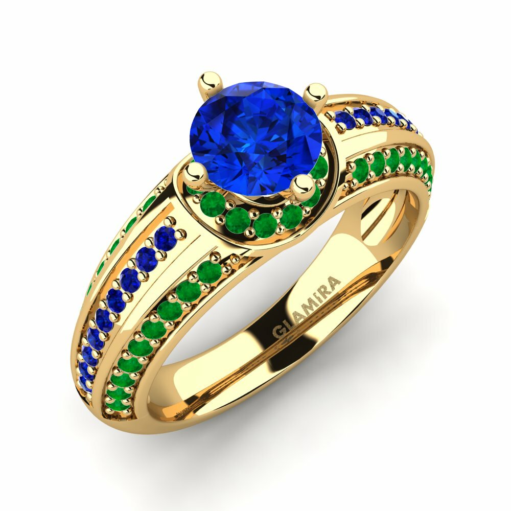 Safiro (Creado en Laboratorio) Anillo de compromiso Voileta
