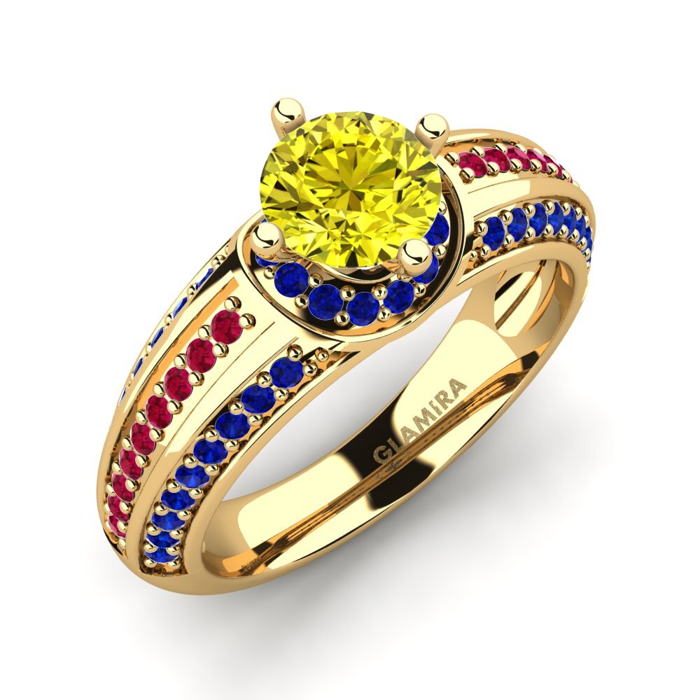 Diamante Amarillo Anillo de compromiso Voileta