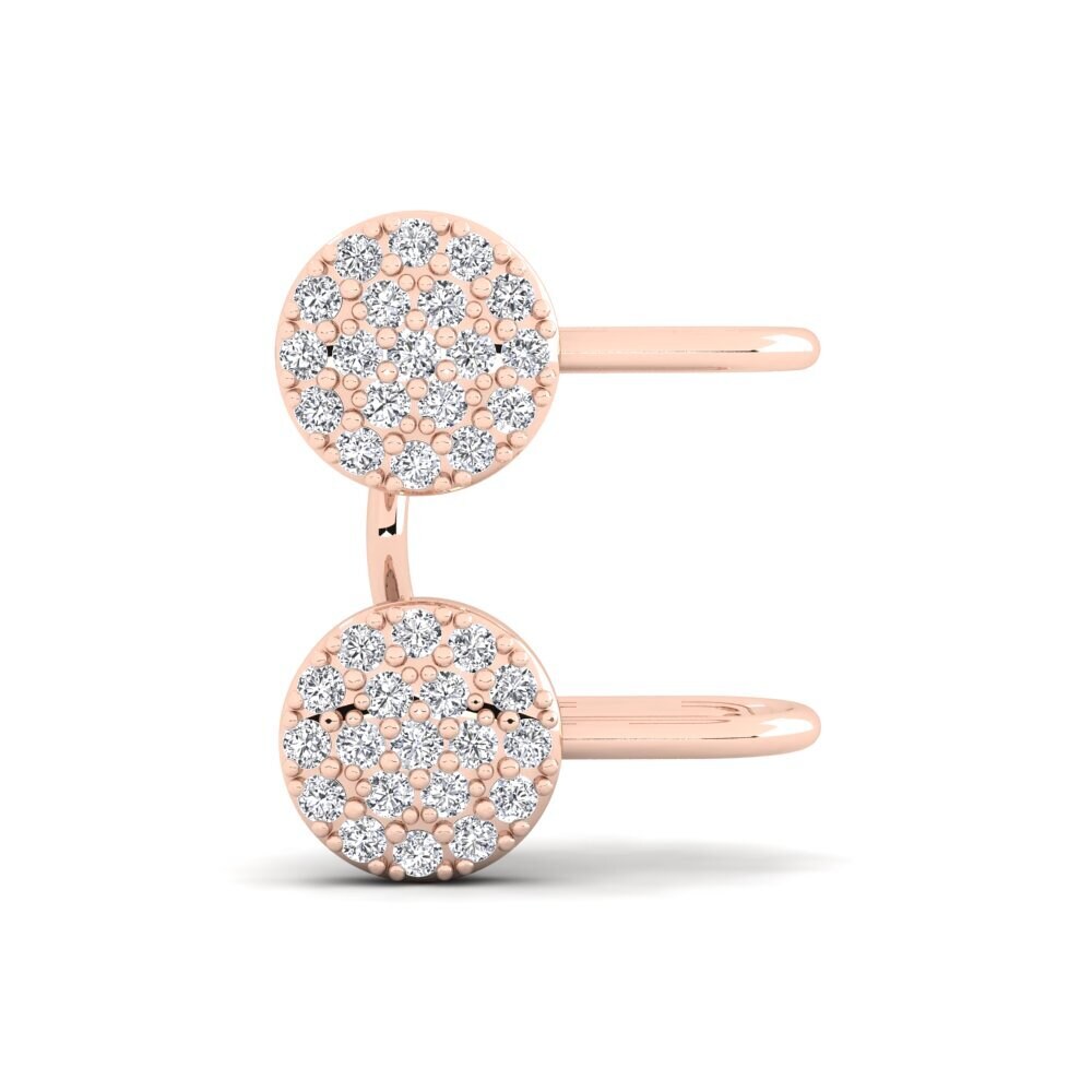 14k Oro Rosa Diamante cultivado en laboratorio Pendiente de mujer Volaille
