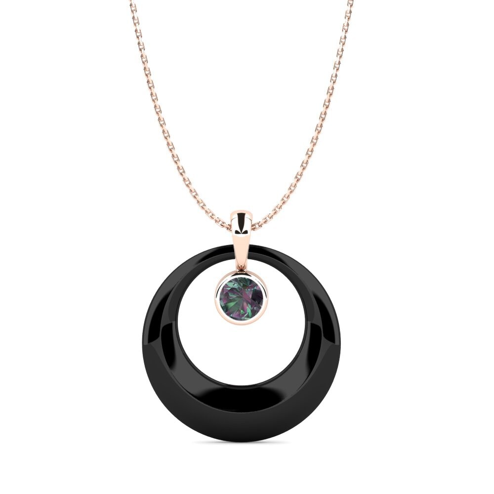 18ct Rose Gold Mystic Topaz Women's Pendant Volna
