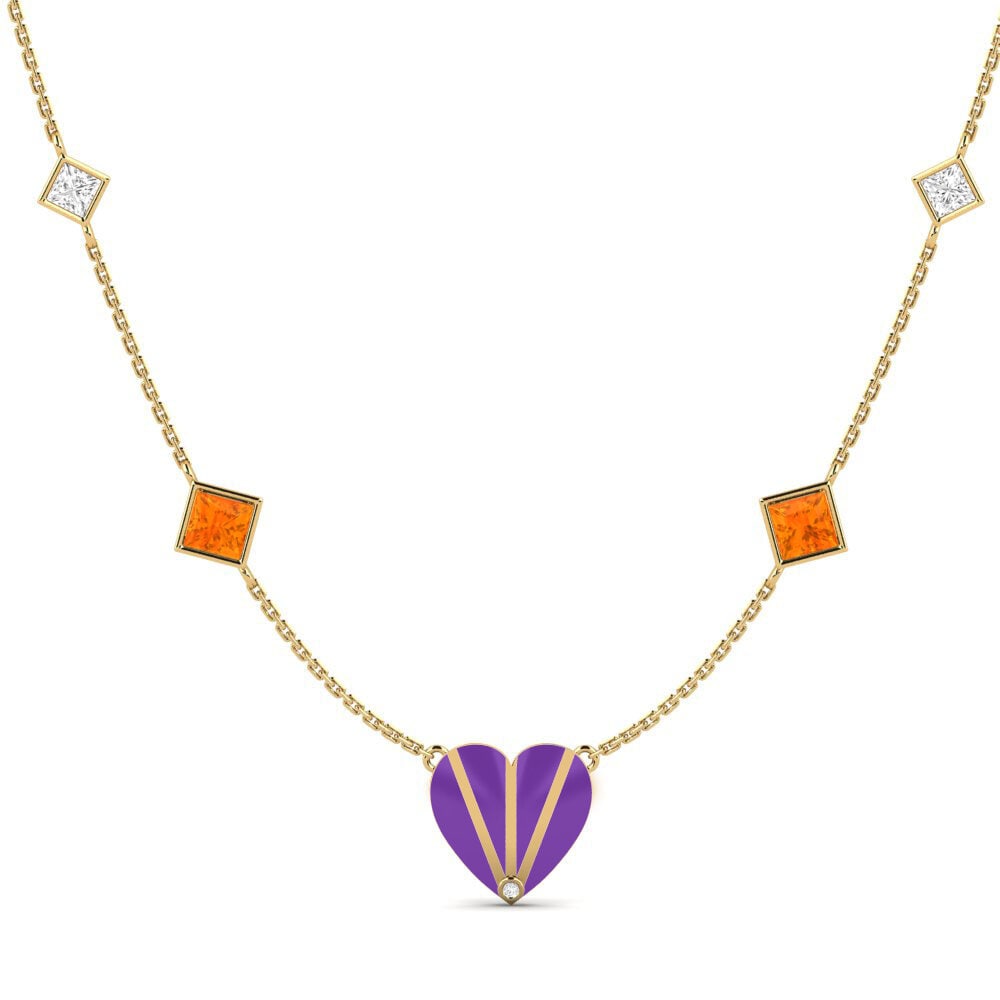 Orange Sapphire Women's Necklace Volonte