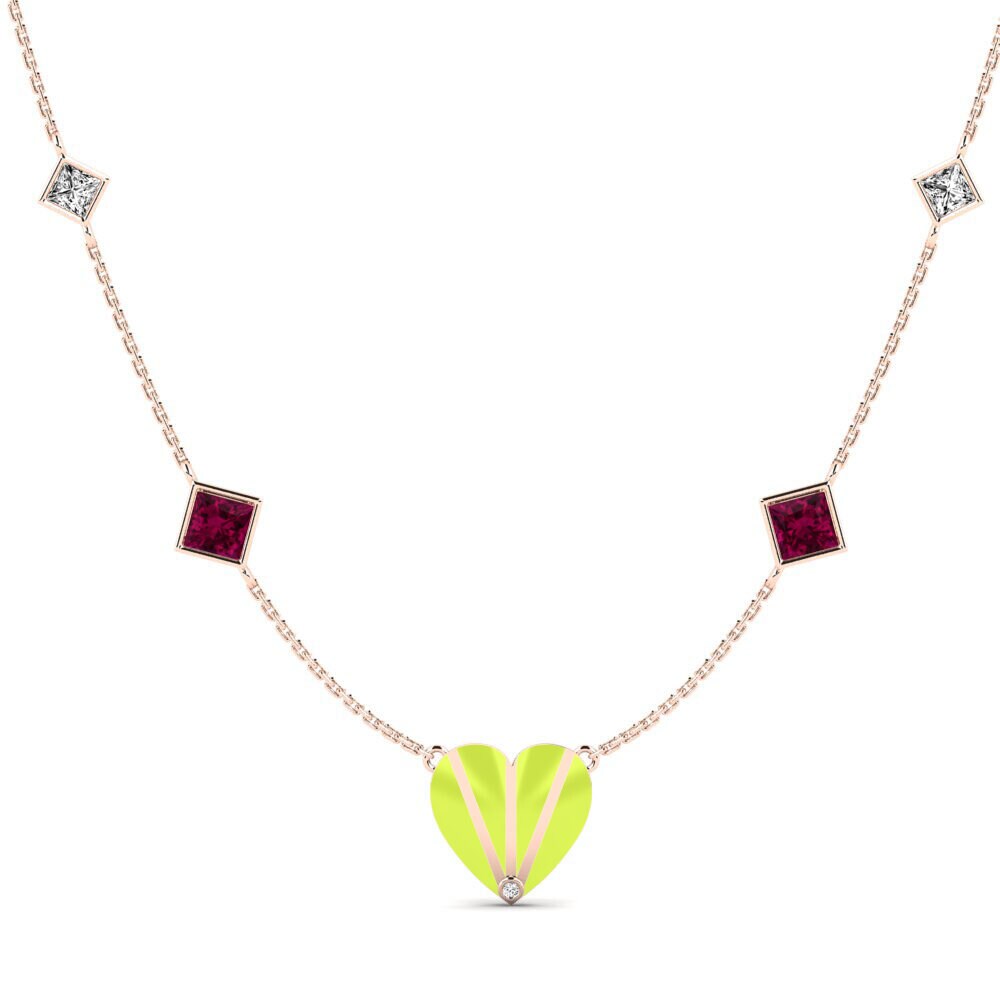 Vàng Hồng 9K Đá Rhodolite Dây chuyền nữ Volonte