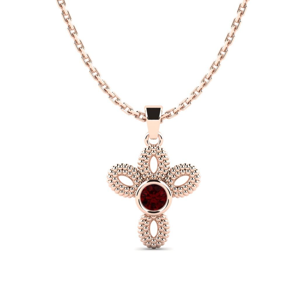 14k Oro Rosa Granate Colgante de Mujer Volution