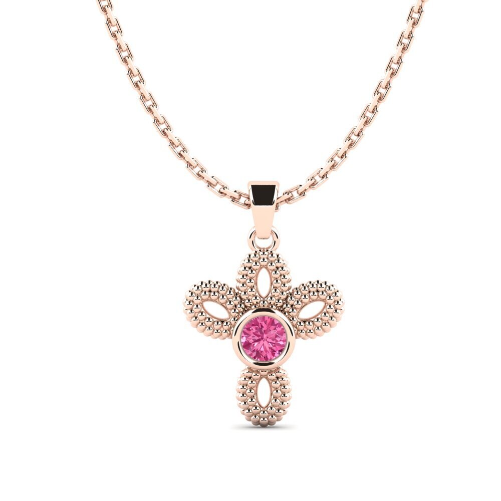 9k Oro Rosa Turmalina rosa Colgante de Mujer Volution