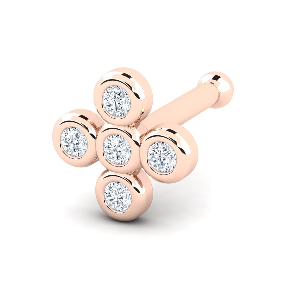 Achetez GLAMIRA Piercing Nez Von en Or rose 585 Diamant 0.03 Carats ...