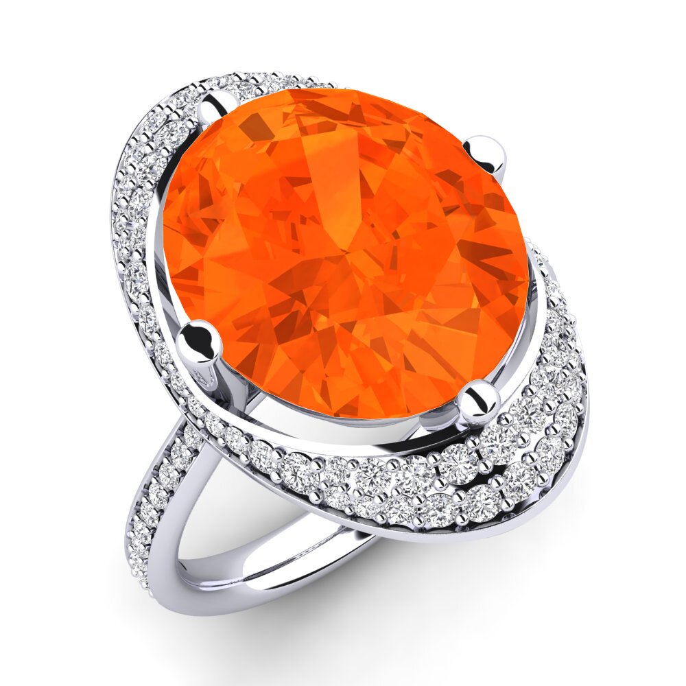 14k White Gold Fire-Opal Ring Vondila