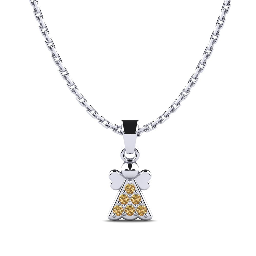 Paladio 950 Diamante Marrón Colgante para Niño Voninkazo