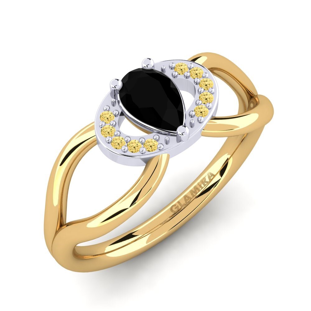 14k Oro Amarillo/Blanco Anillo de compromiso Vontressa