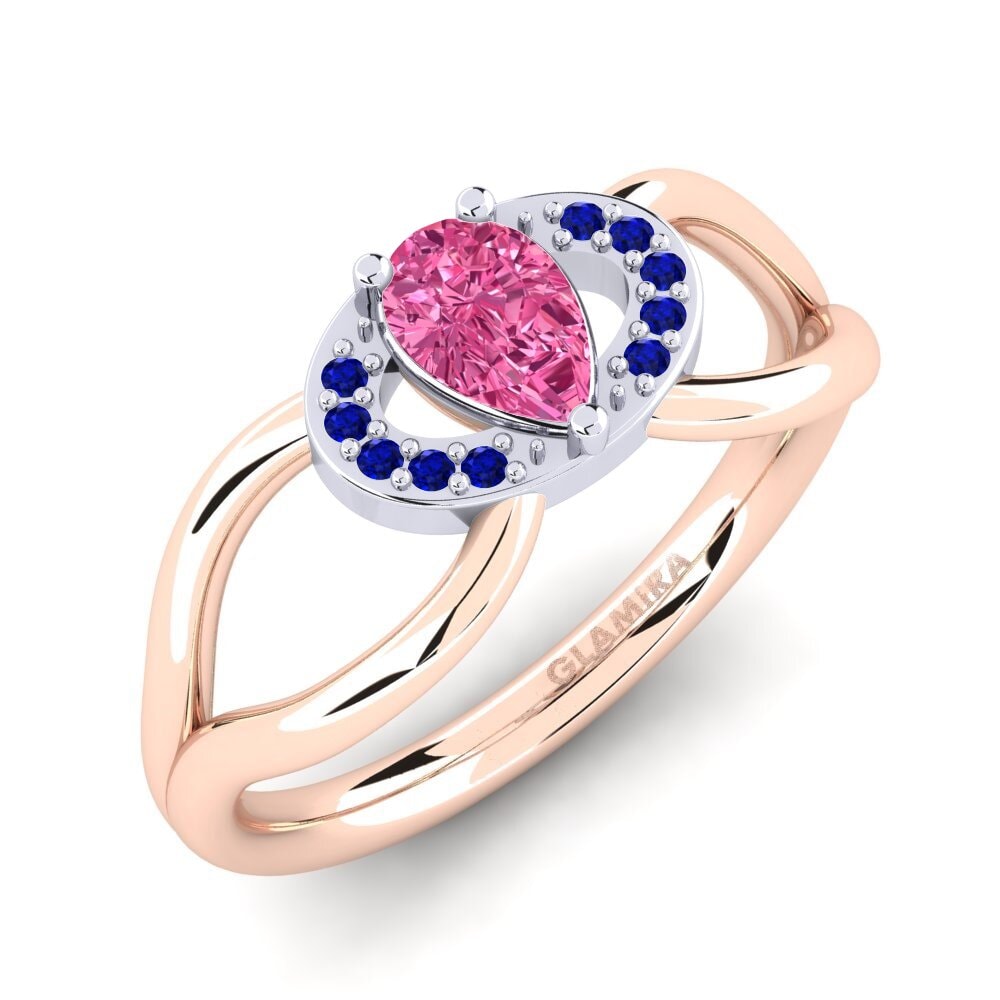 14ct Rose & White Gold Engagement Ring Vontressa