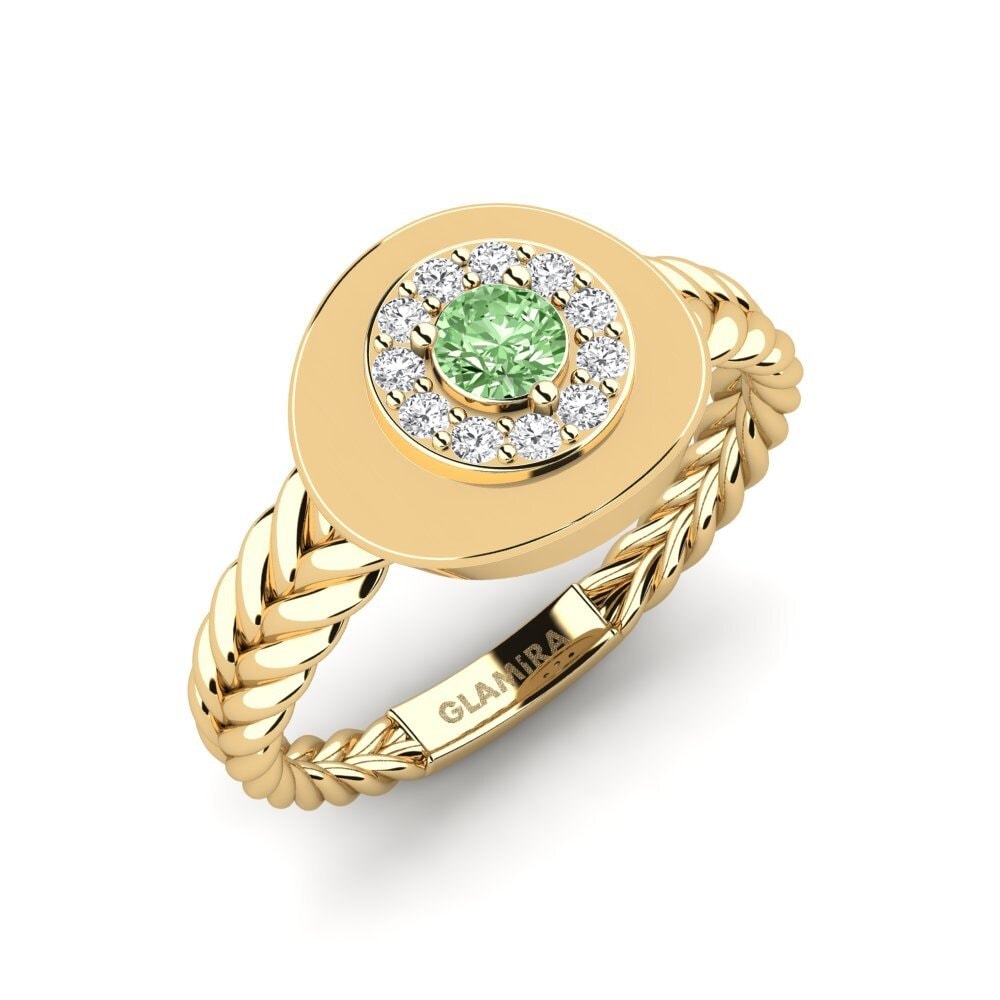 Diamante Verde Anillo Vredno
