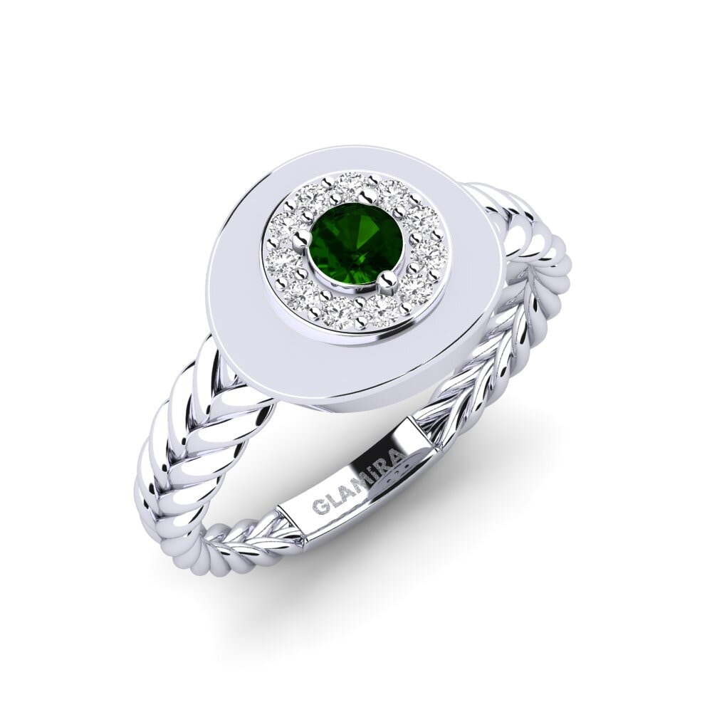 950 Platinum Green Tourmaline Ring Vredno