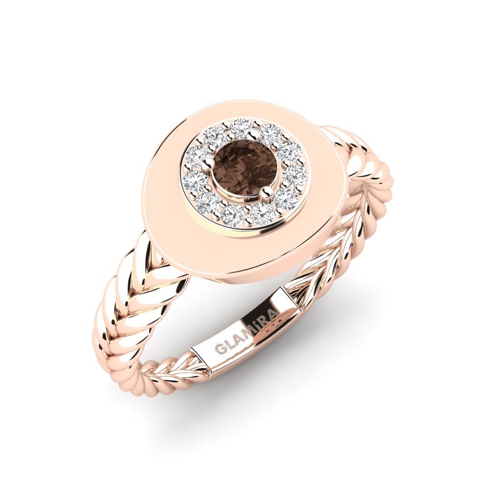 14ct Rose Gold Smoky Quartz Ring Vredno