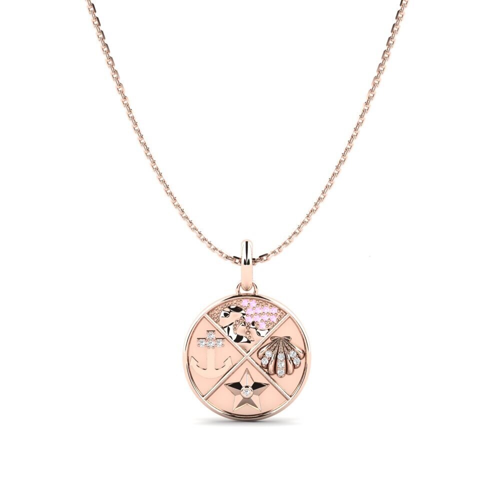 18ct Rose Gold Pink Sapphire Women's Pendant Vrolijk
