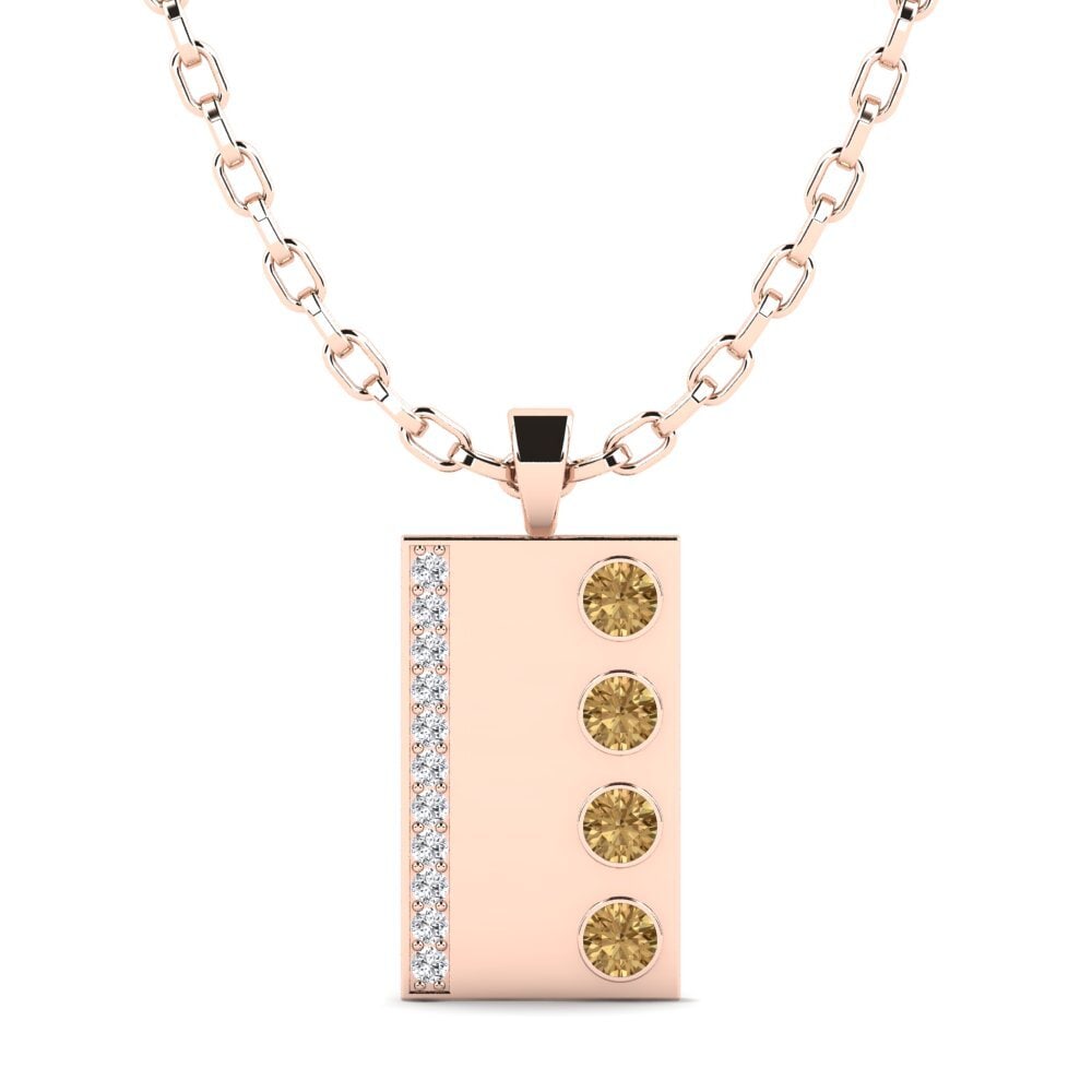 Rotgold 585 Brauner Diamant Herren-Anhänger Vulcan