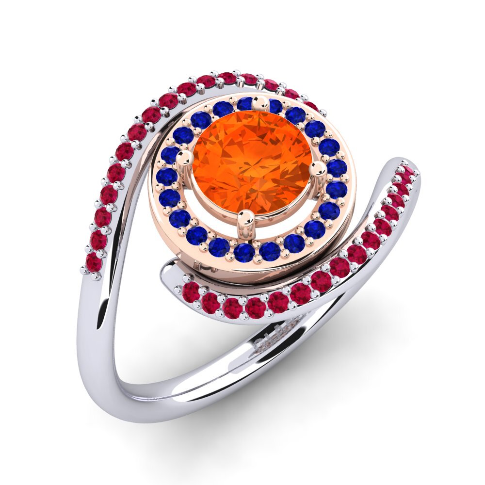 18k White & Rose Gold Engagement Ring Vulnavia