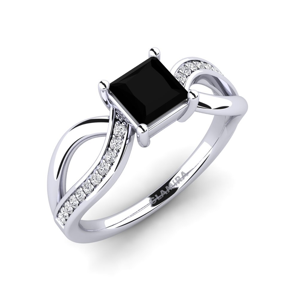 Princess Black Diamond Engagement Ring Vulnerable