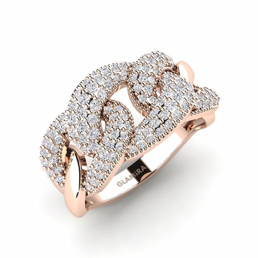 Anillo Vulpix Oro Rosa 585 & Diamante
