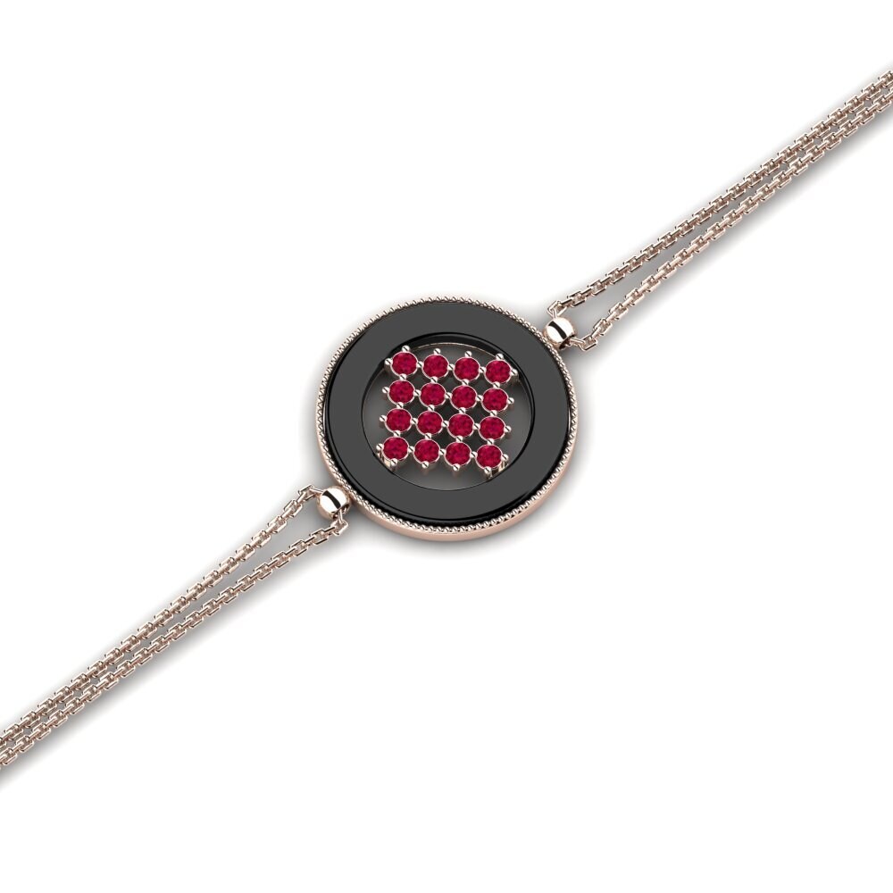18k Oro Rosa Rubí Pulsera de Mujer Wagaman
