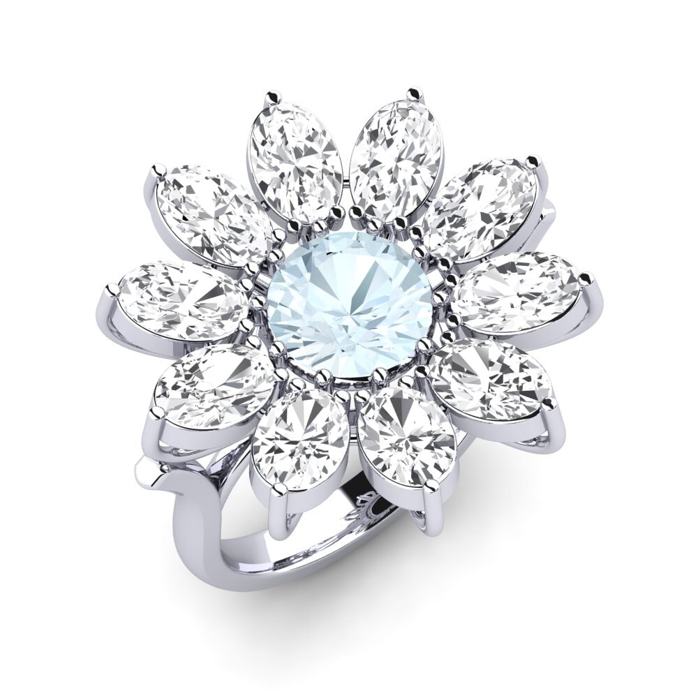 14k White Gold Aquamarine Ring Walcott