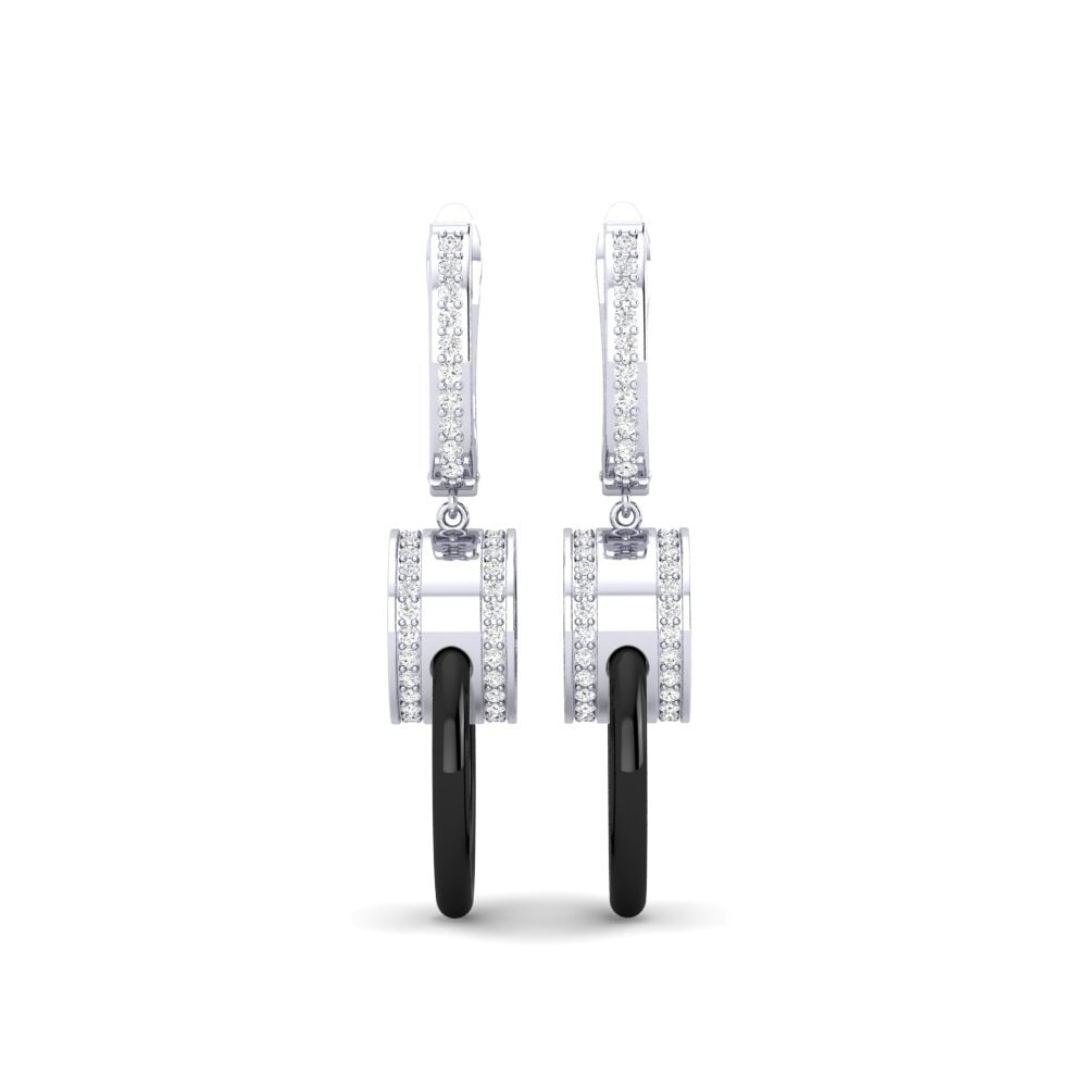 925 Prata de lei diamante-safira Brincos Feminino Waldoi
