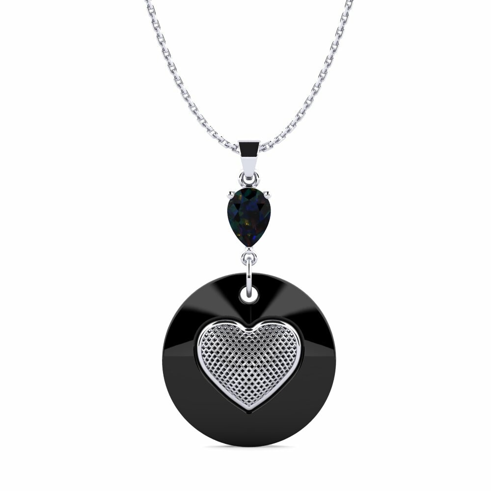 White Silver Black Opal Women's Pendant Waltman