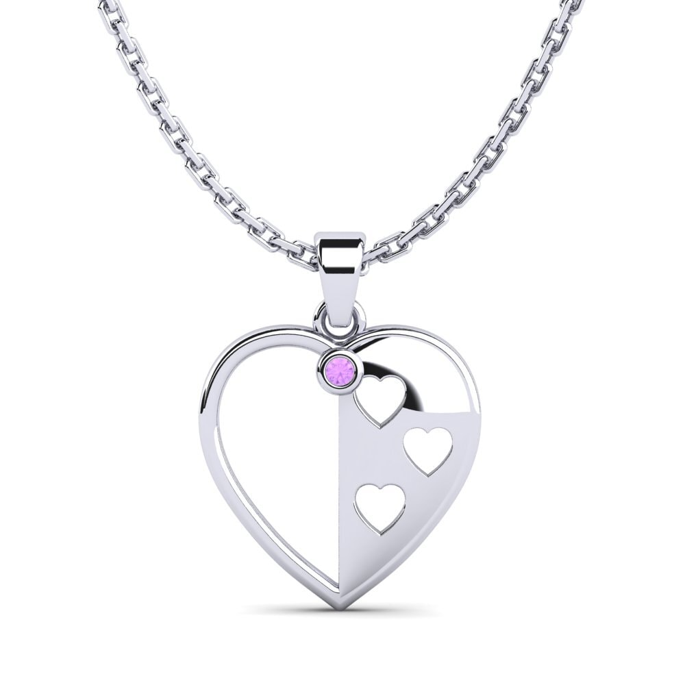 18ct White Gold Amethyst Women's Pendant Wamus