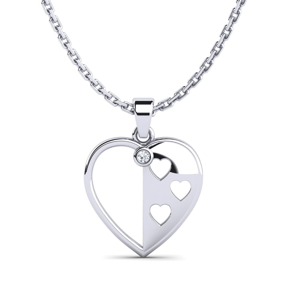 Plata 925 Diamante cultivado en laboratorio Colgante de Mujer Wamus