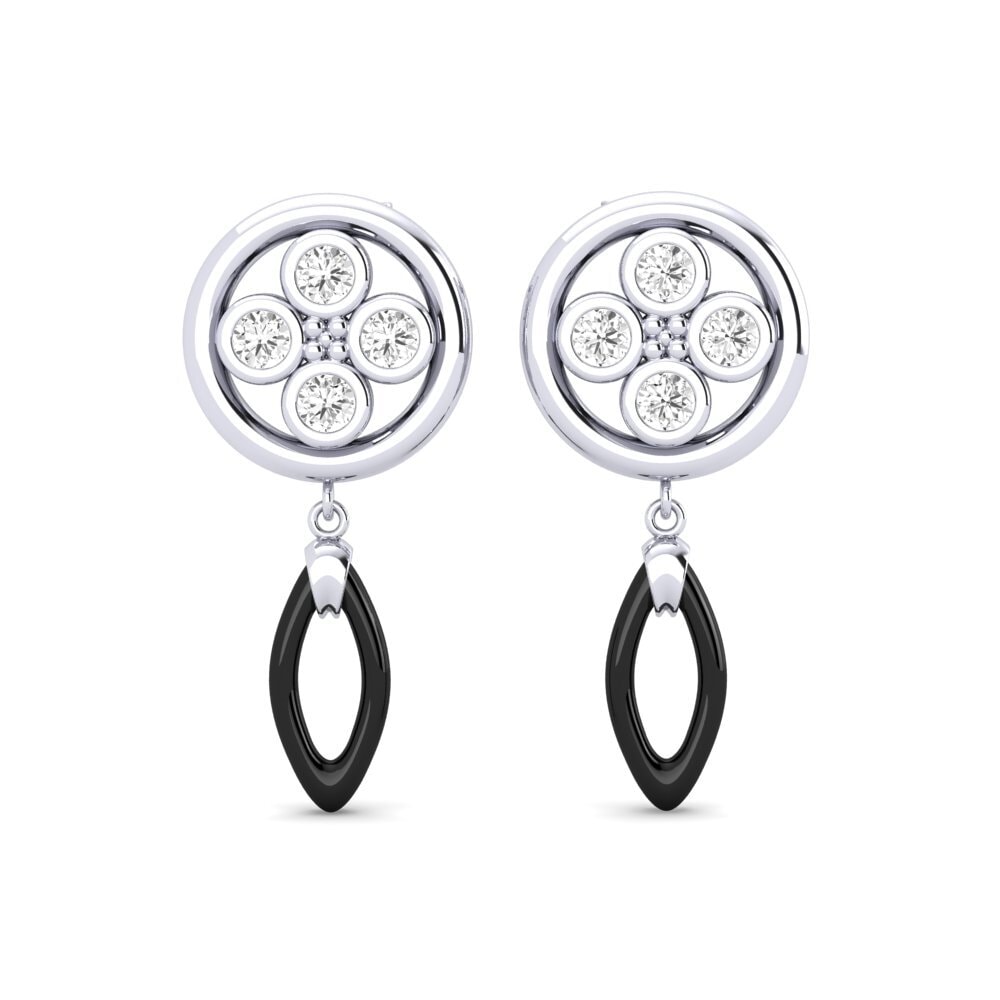 925 Prata de lei diamante-safira Brincos Feminino Wang