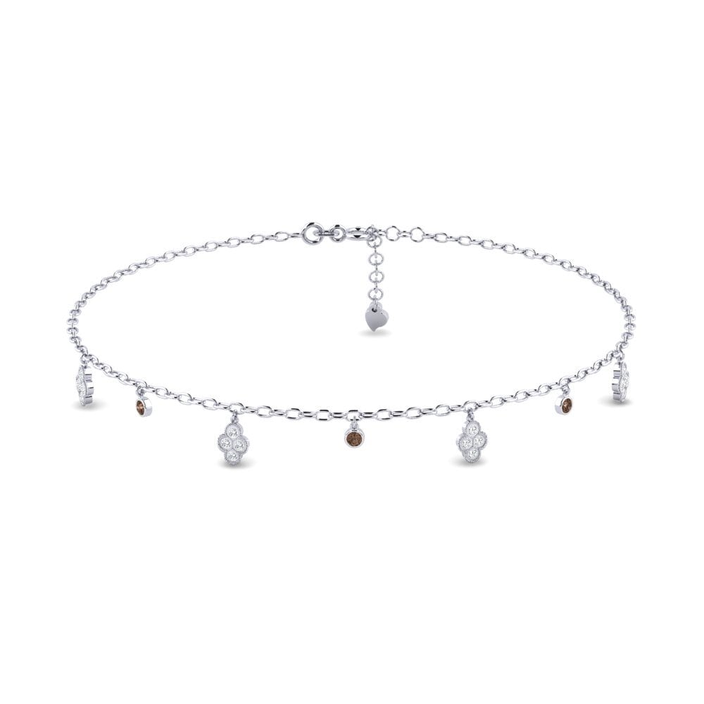 18ct White Gold Smoky Quartz Women's Anklet Wanjala