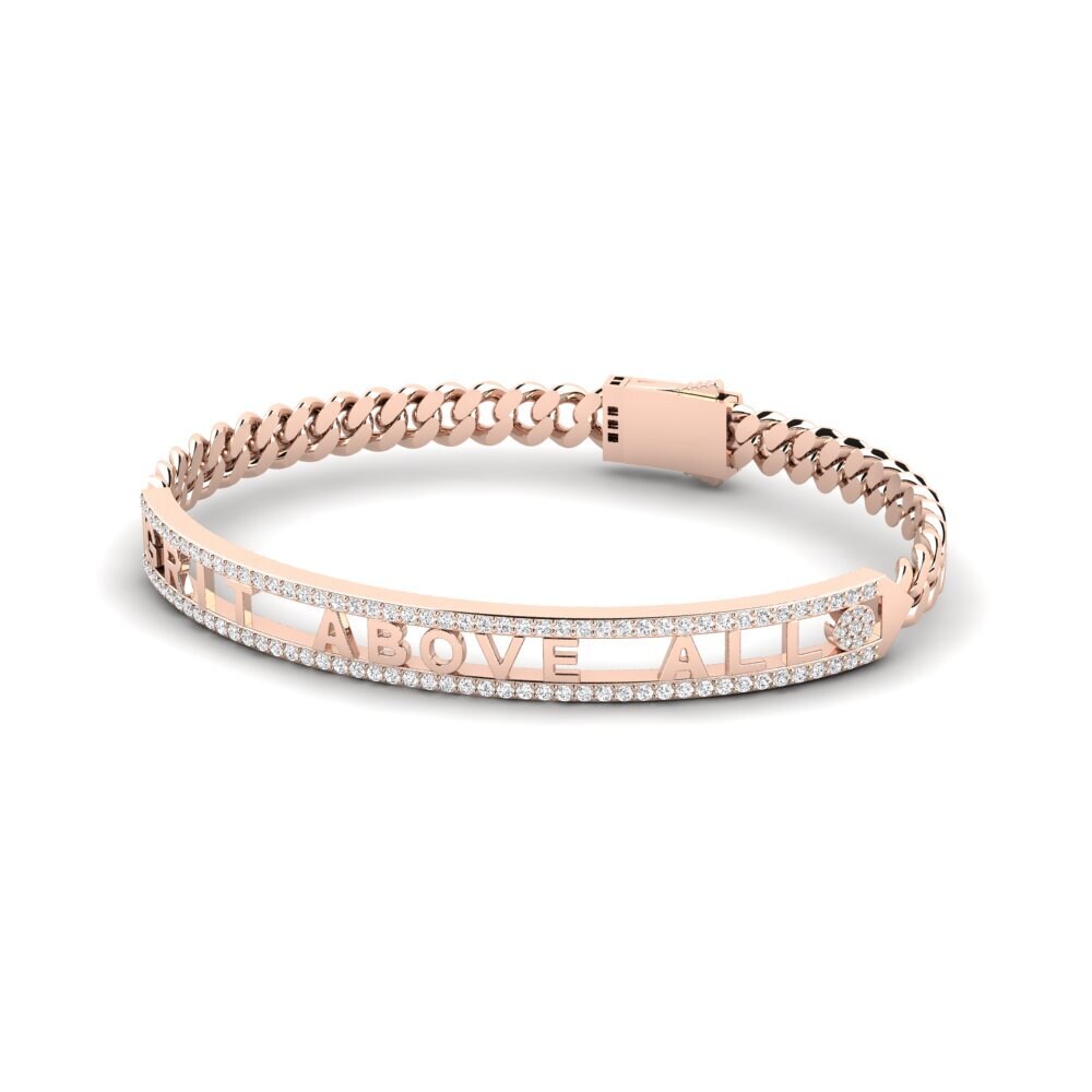 18k Oro Rosa Circonita Pulsera para hombre Wansdown
