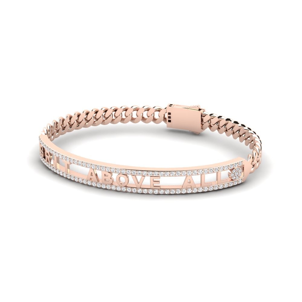 18k Oro Rosa Circonita Azul Oscuro Pulsera para hombre Wansdown