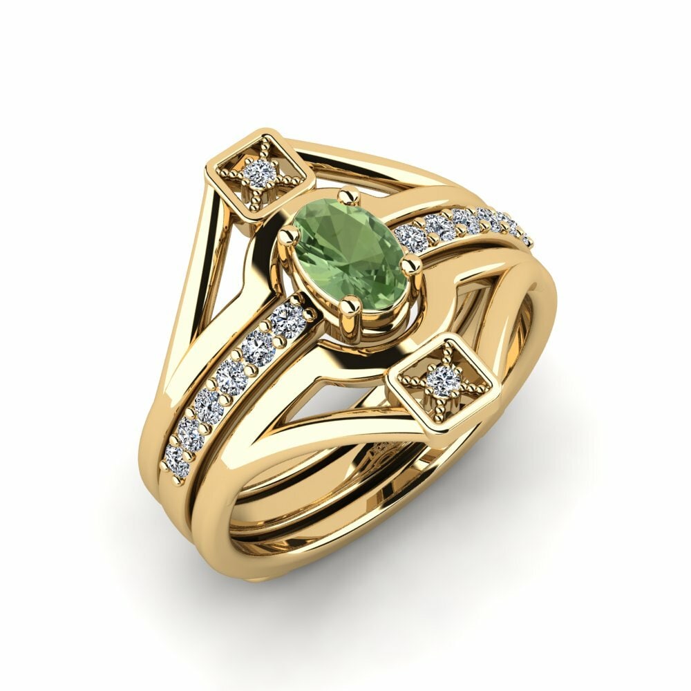 Green Sapphire Ring Wardodea - SET