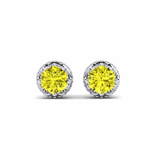 Earring Wartortle 585 White Gold & Yellow Diamond & Diamond