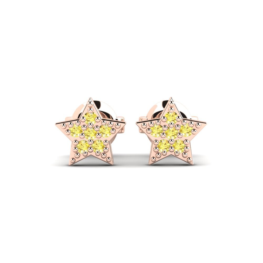 14ct Rose Gold Yellow Sapphire Kid's Earring Wasan