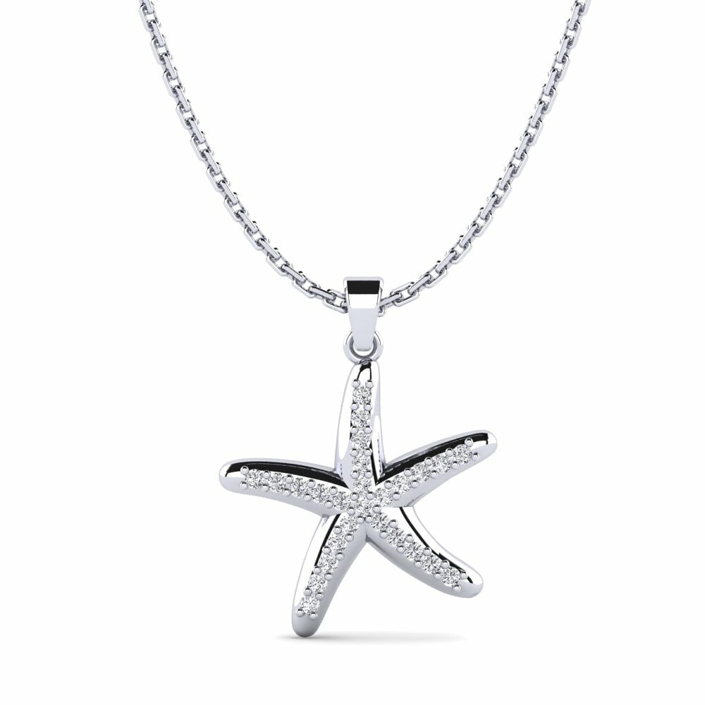 14k Oro Blanco Colgante de Mujer Waseca