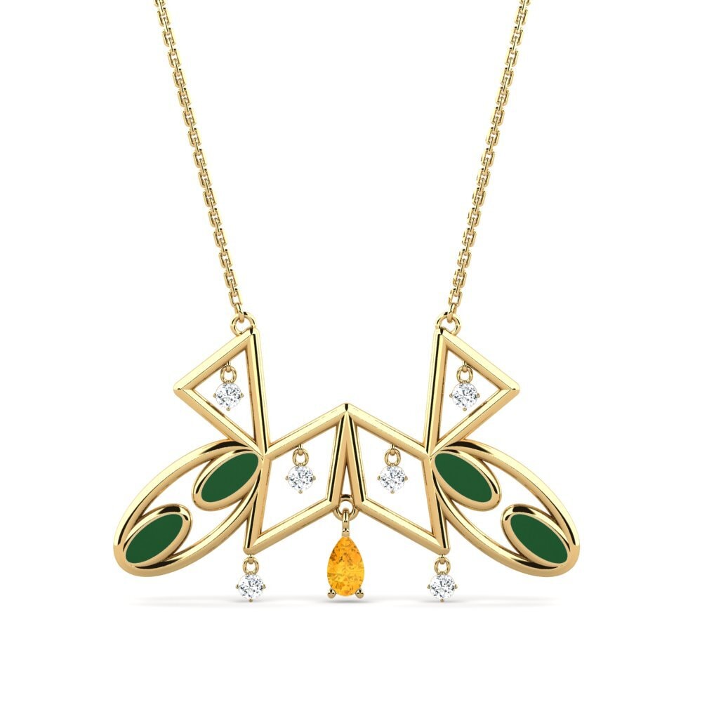 Citrine Women's Necklace Wasilind