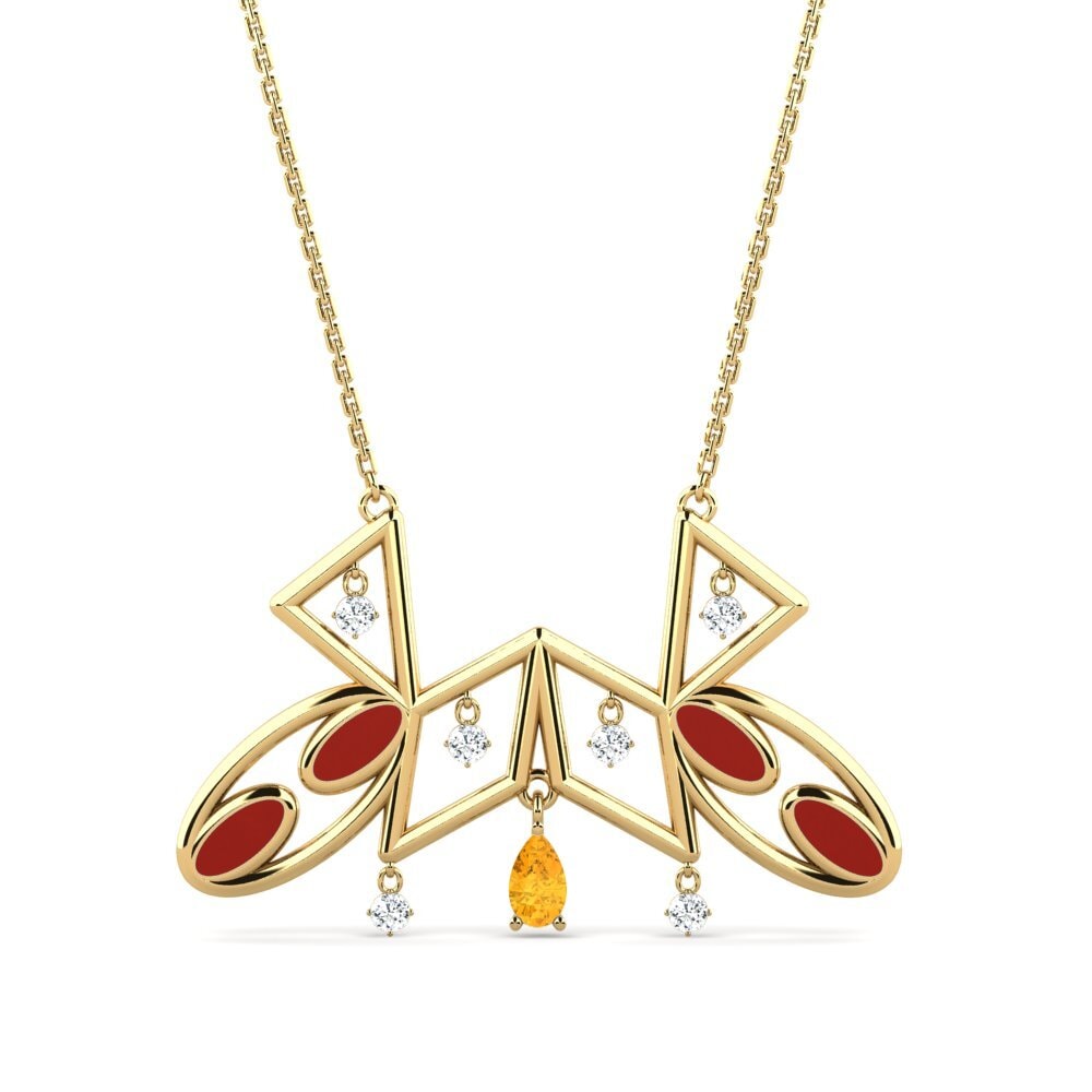Citrine Women's Necklace Wasilind