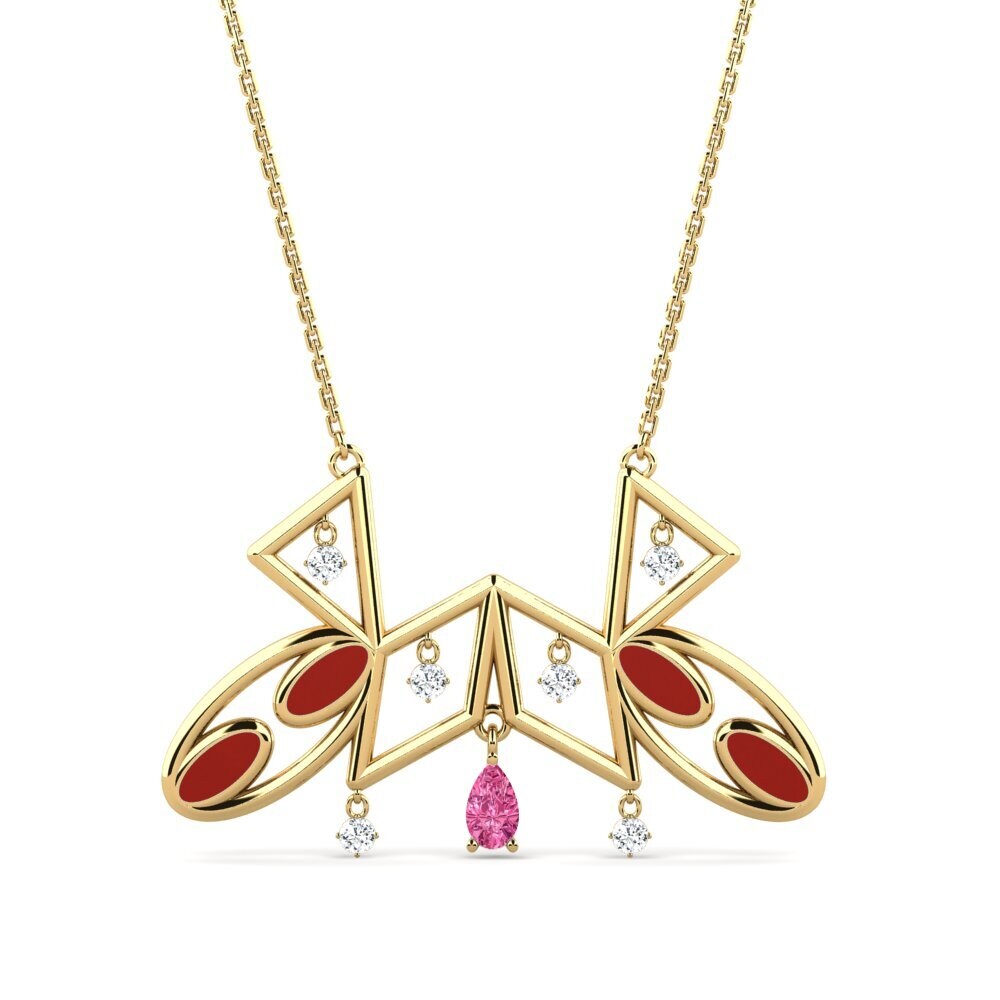 Pink Tourmaline Women's Necklace Wasilind