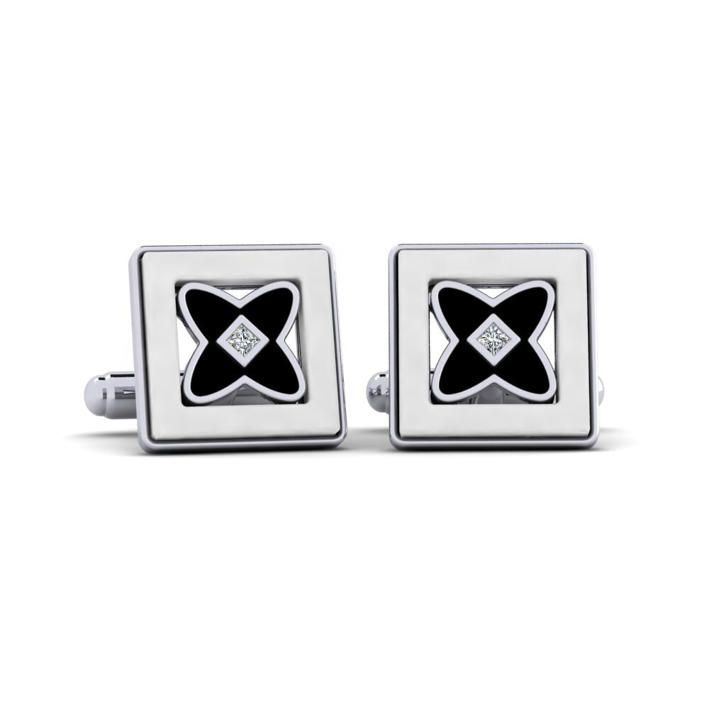 14ct White Gold Cufflink Wasserman