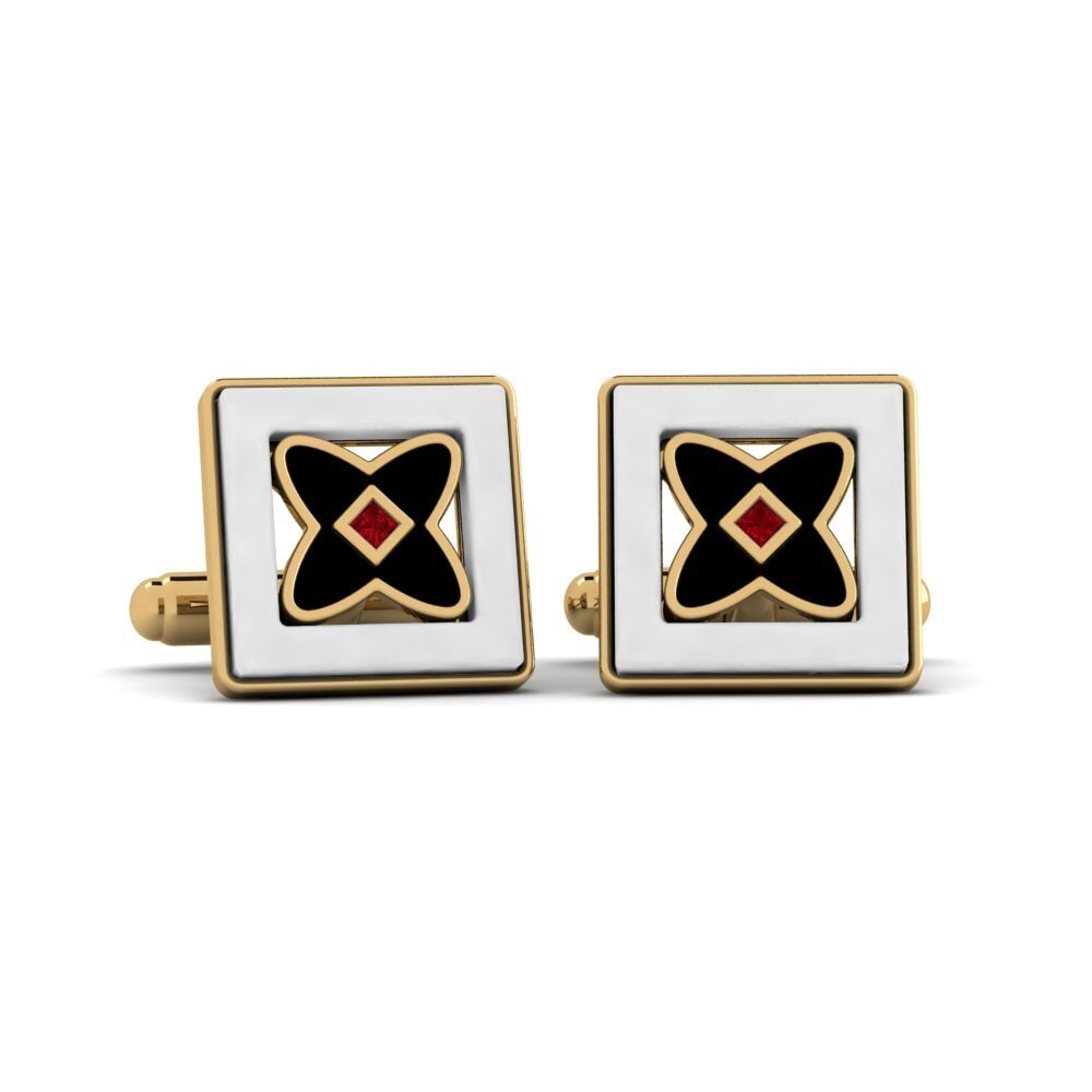 Red Zirconia Cufflink Wasserman