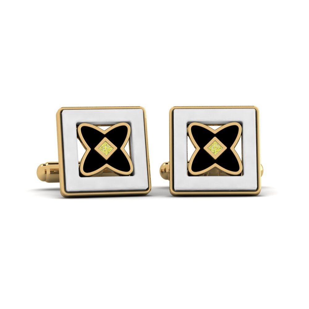 Yellow Diamond Cufflink Wasserman