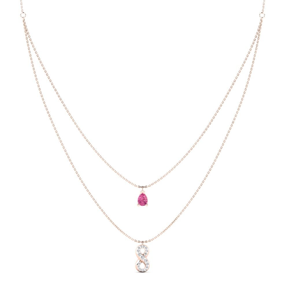 9ct Rose Gold Pink Tourmaline Women's Necklace Wavelove