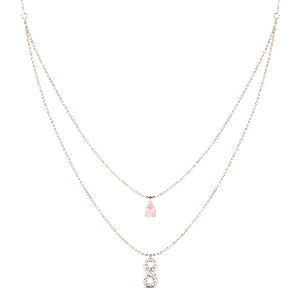 9ct Rose Gold Rose Quartz Women's Necklace Wavelove