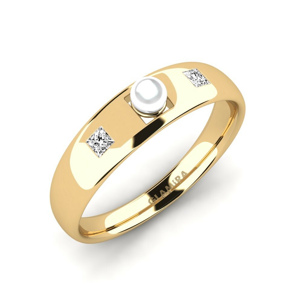 Or Jaune 14k Princesse Moissanite Bague Wayal