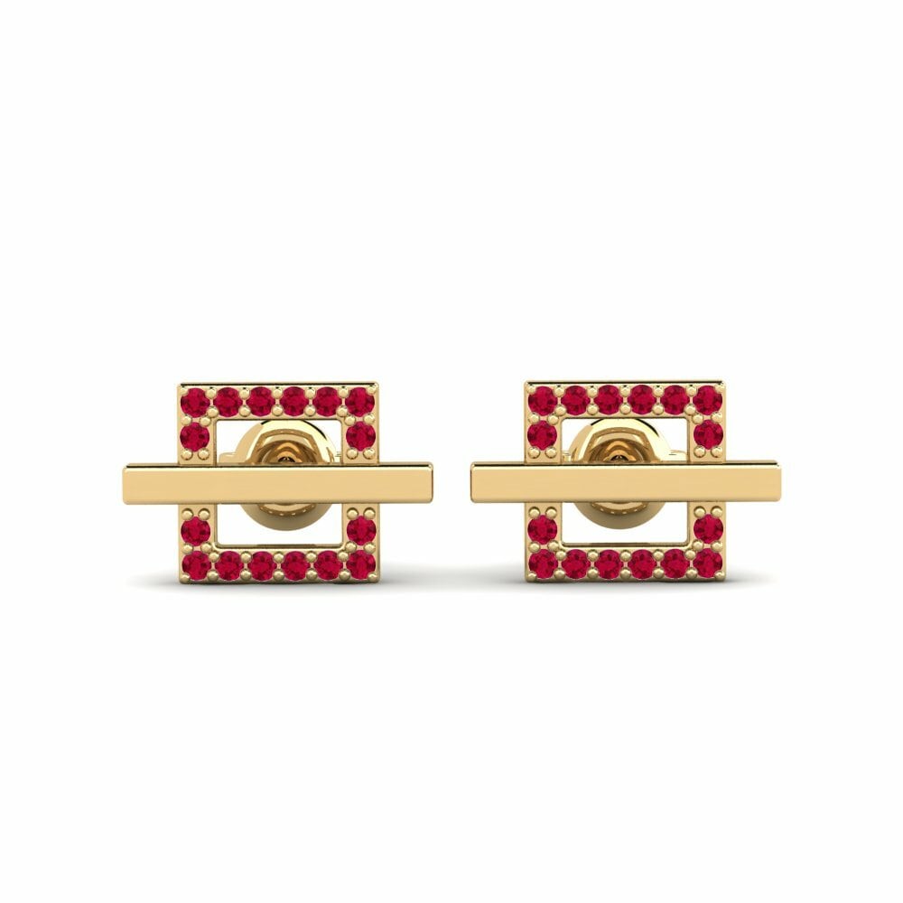 Rubis Boucle d'oreille femme Weardefol - A